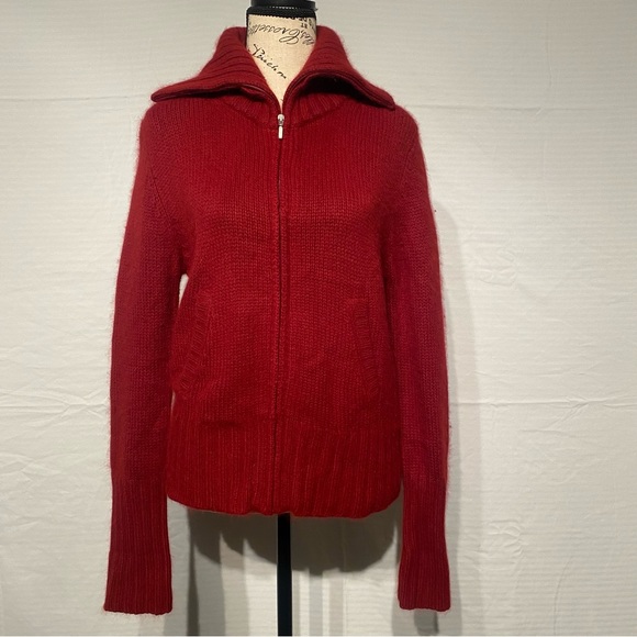 Roots red angora wool zip cardigan - Picture 4 of 5